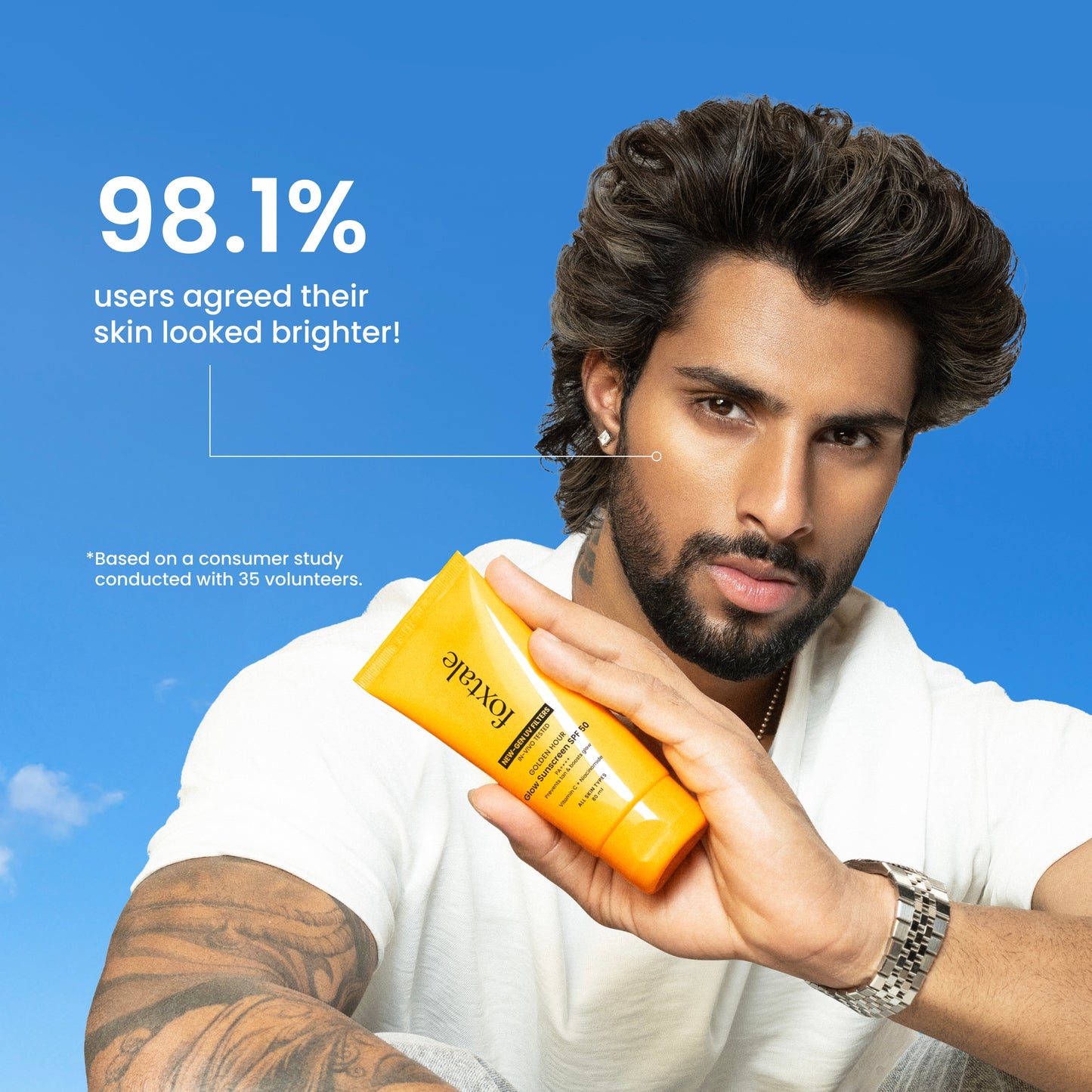 Glow sunscreen SPF 50, In-Vivo Tested with PA++++