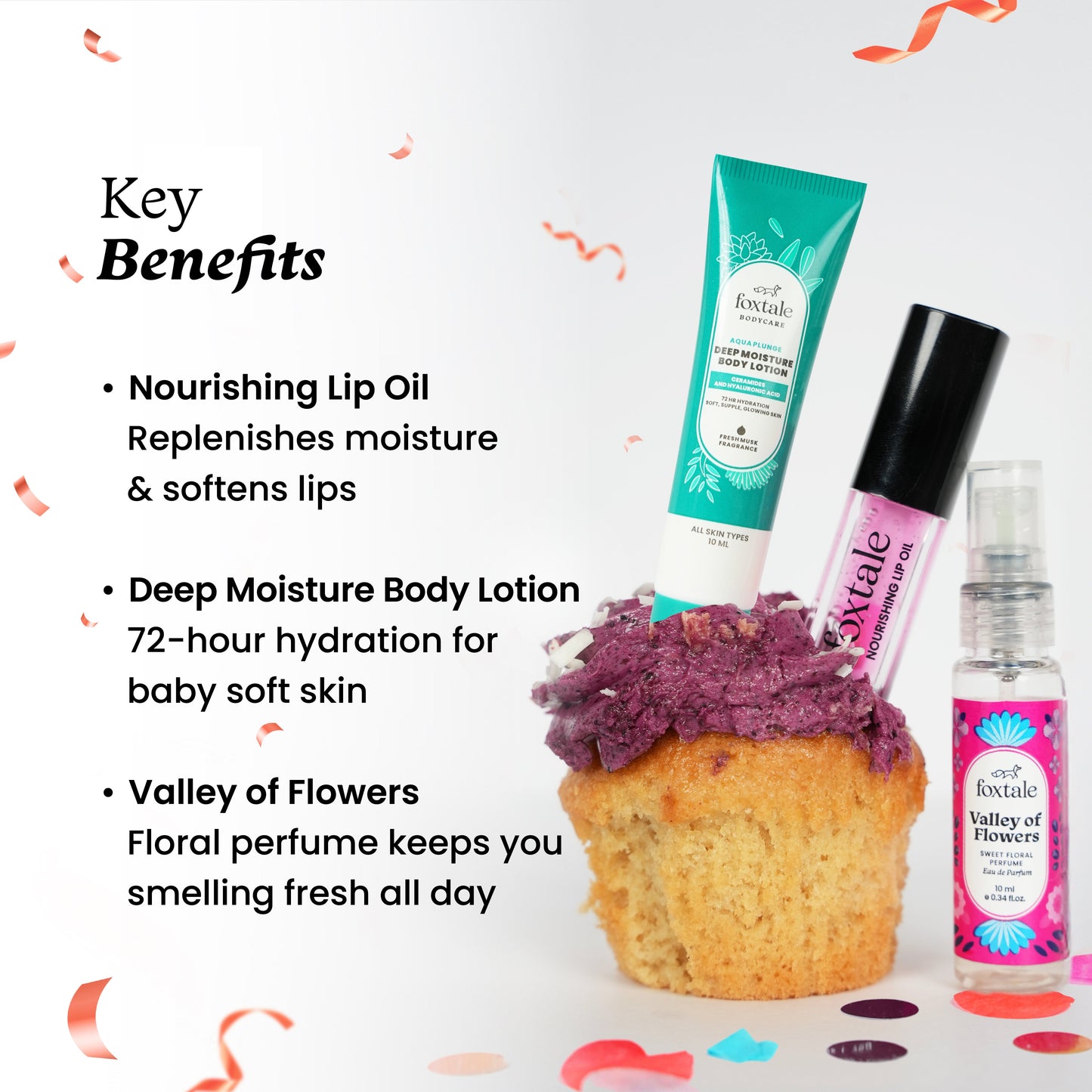 Limited Edition Lip Oil + Deep Moisture Body Lotion + Perfume