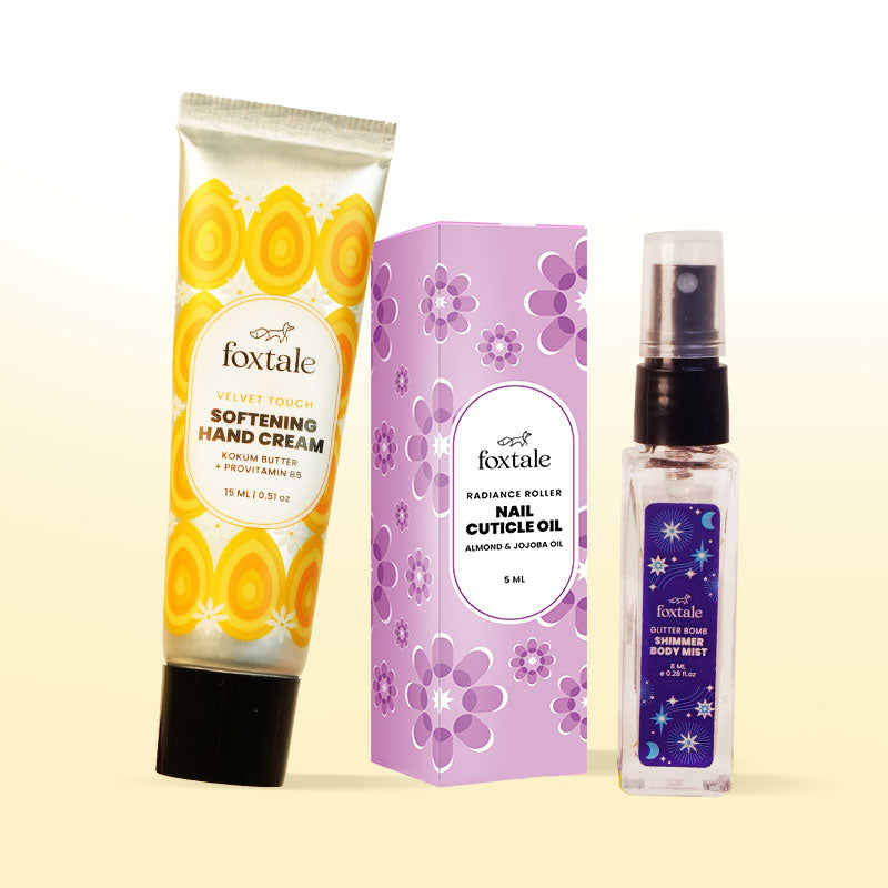 Nail Cuticle oil + Shimmer body mist + Handcream
