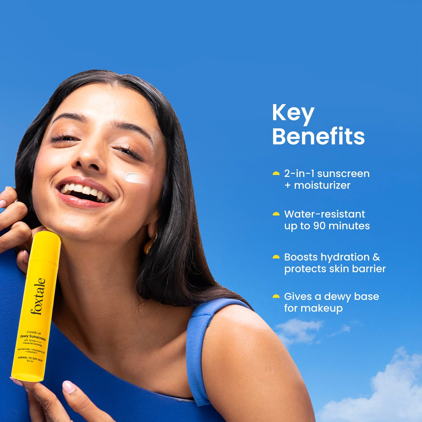 SPF 70 Dewy Finish Sunscreen for Dry Skin