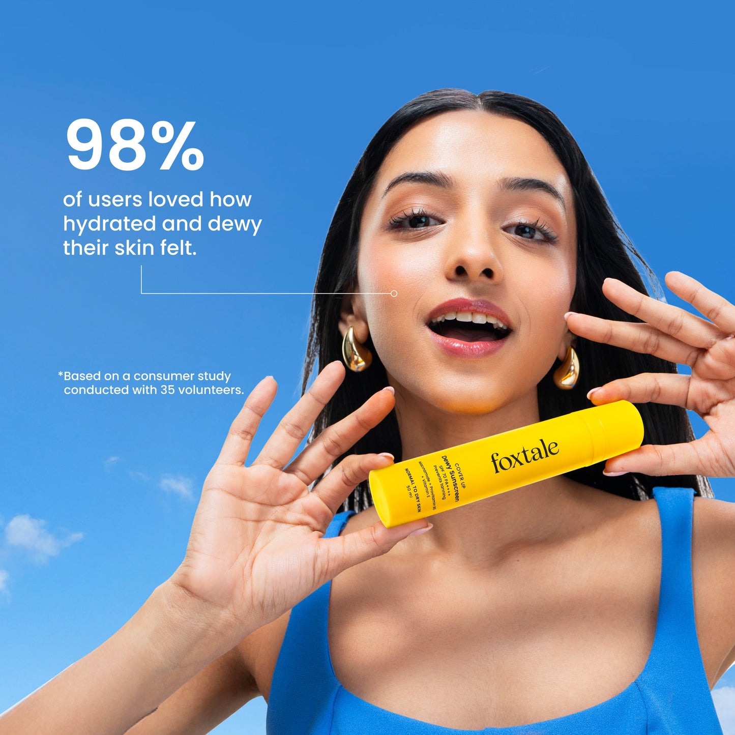SPF 70 Dewy Finish Sunscreen for Dry Skin