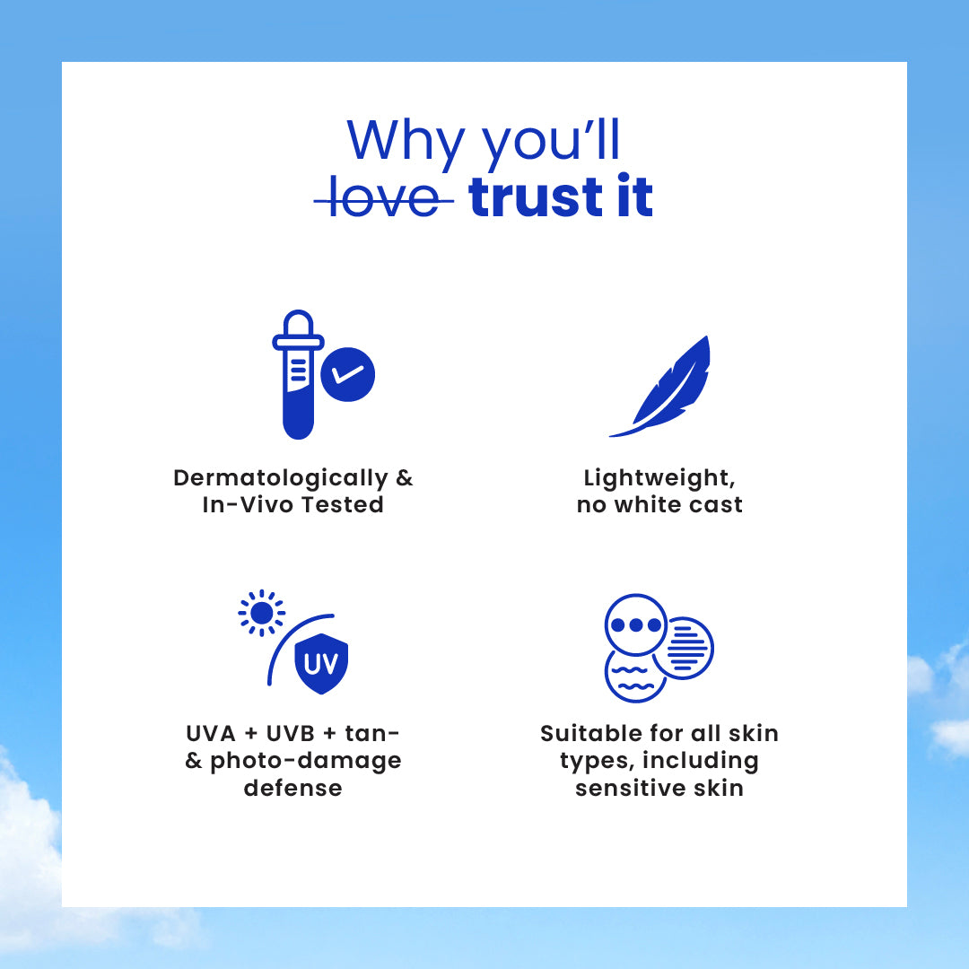 Glow sunscreen SPF 50, In-Vivo Tested with PA++++