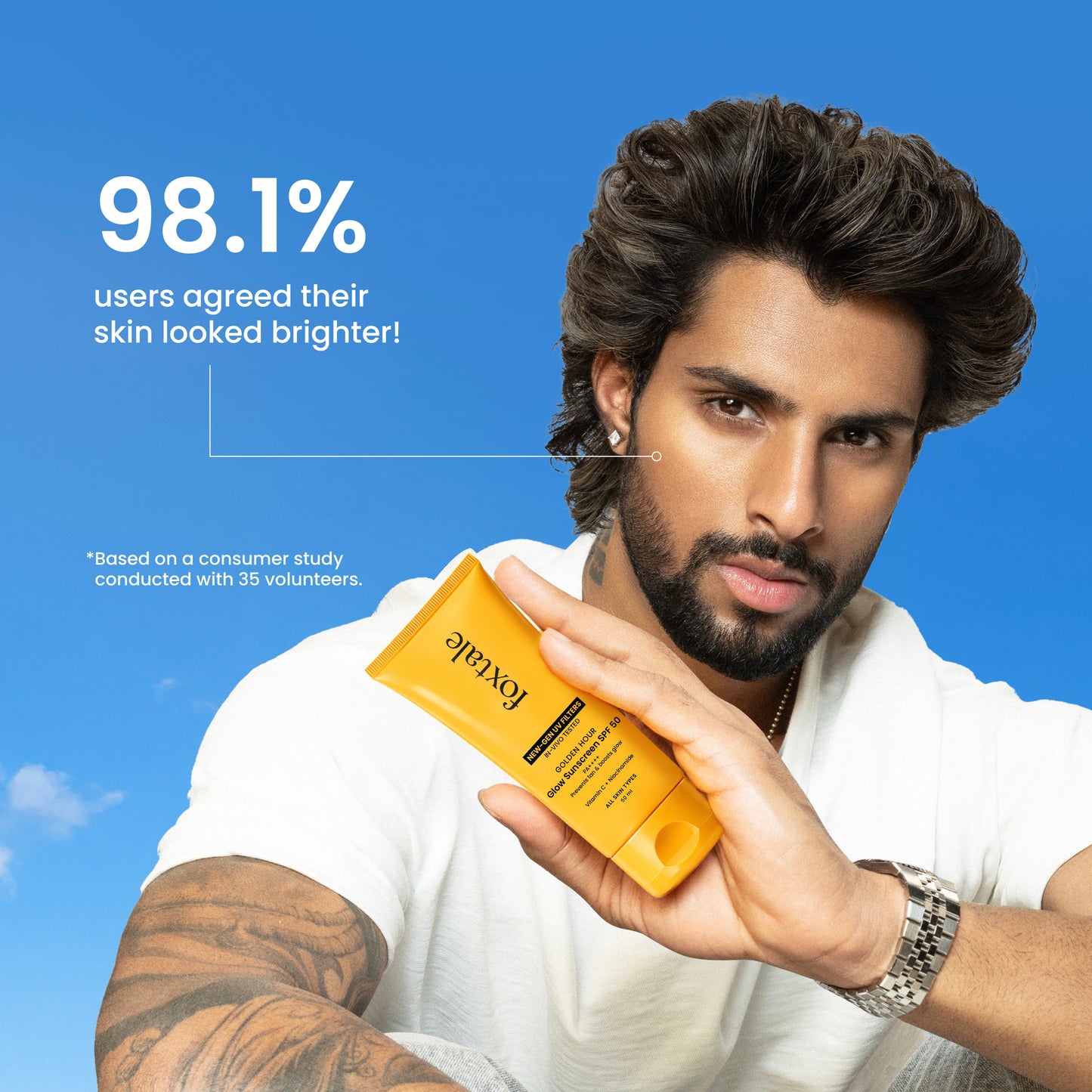 Glow sunscreen SPF 50, In-Vivo Tested with PA++++