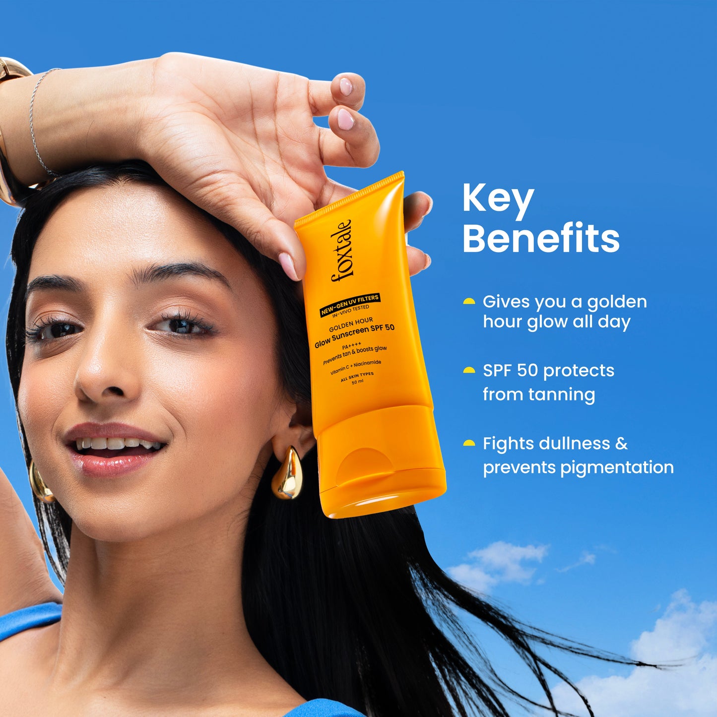 Glow sunscreen SPF 50, In-Vivo Tested with PA++++