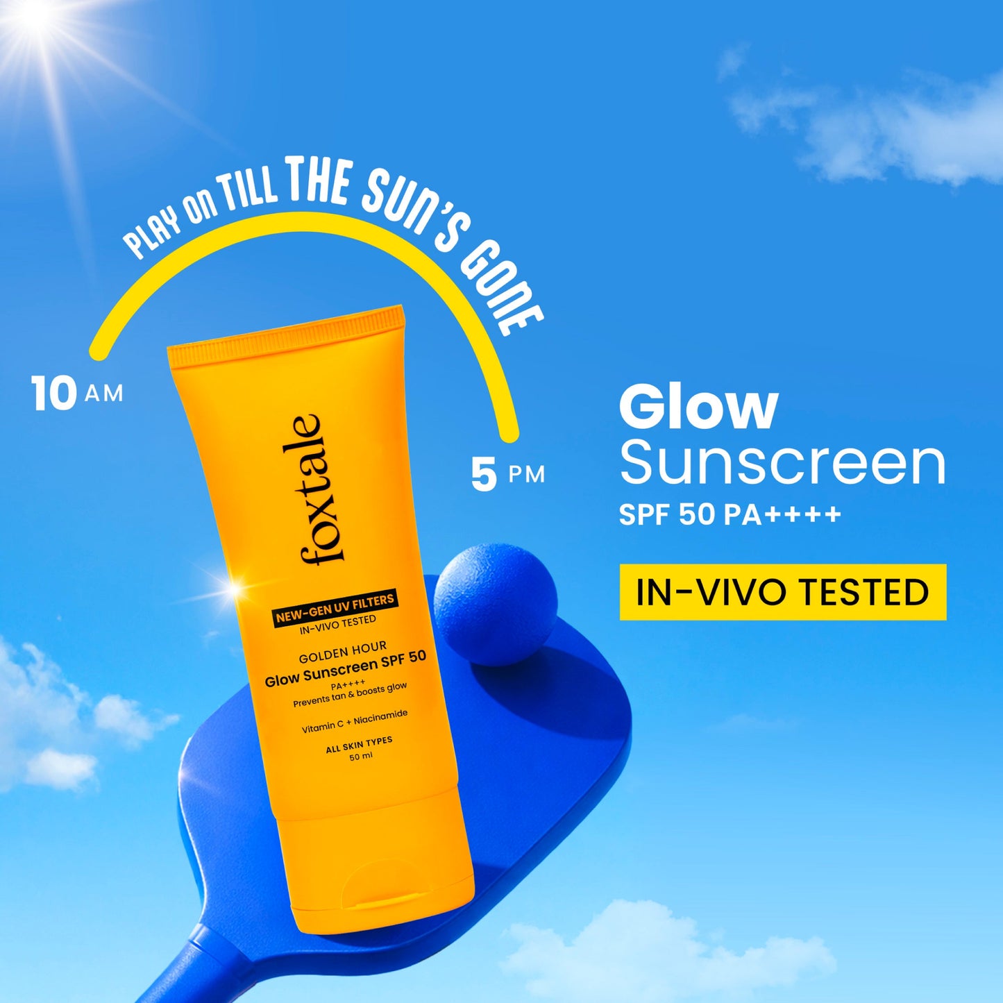 Glow sunscreen SPF 50, In-Vivo Tested with PA++++