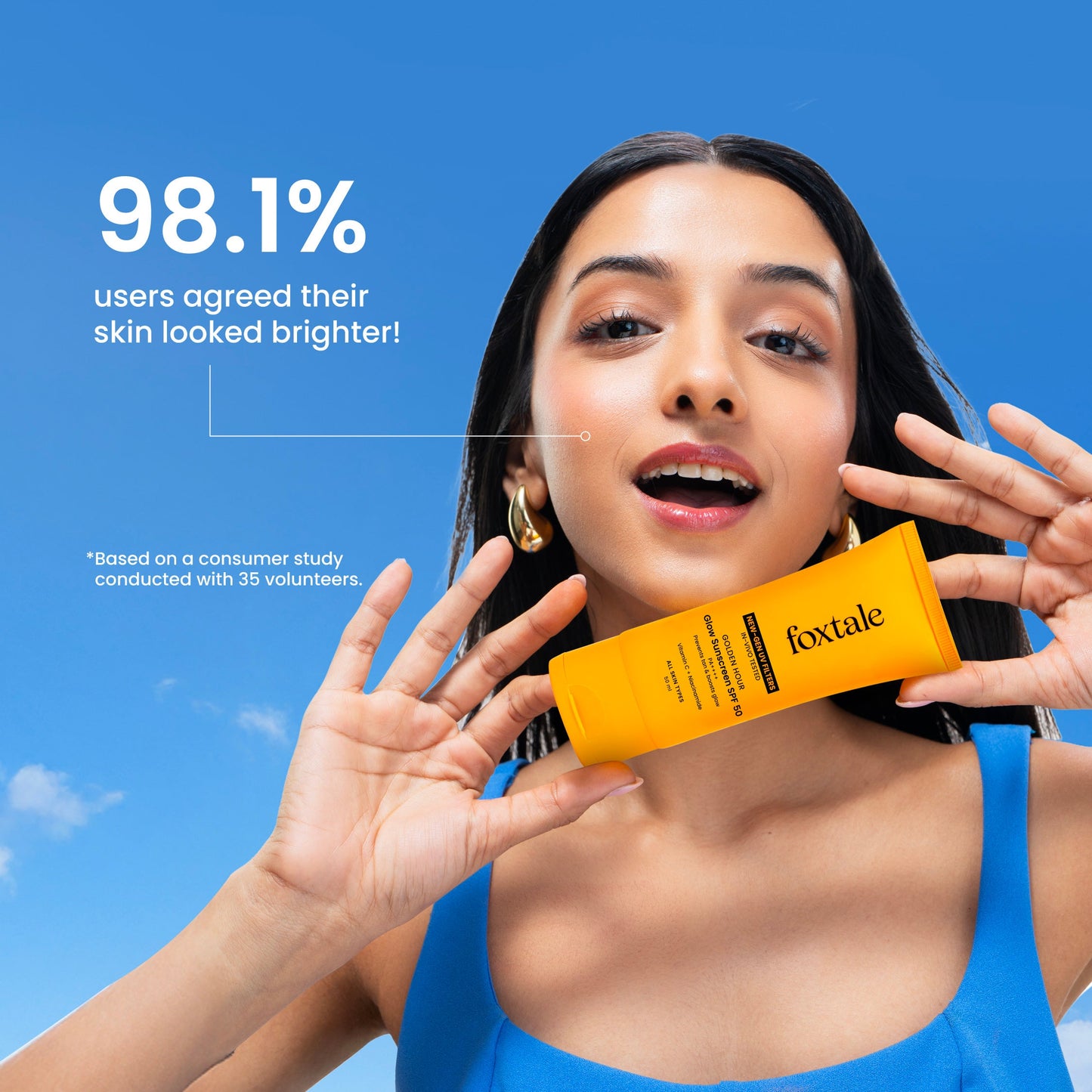 Glow sunscreen SPF 50, In-Vivo Tested with PA++++