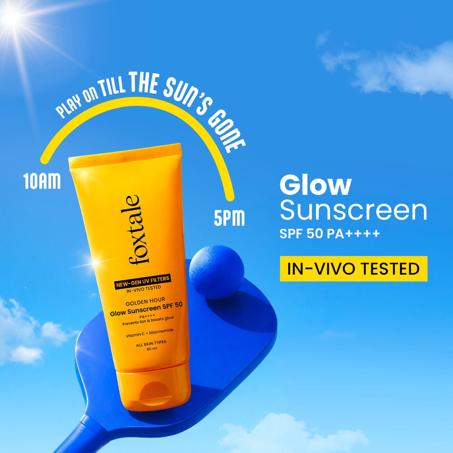 Glow sunscreen SPF 50, In-Vivo Tested with PA++++