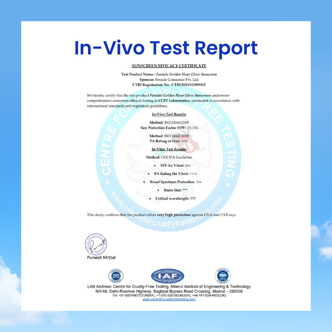 Glow sunscreen SPF 50, In-Vivo Tested with PA++++