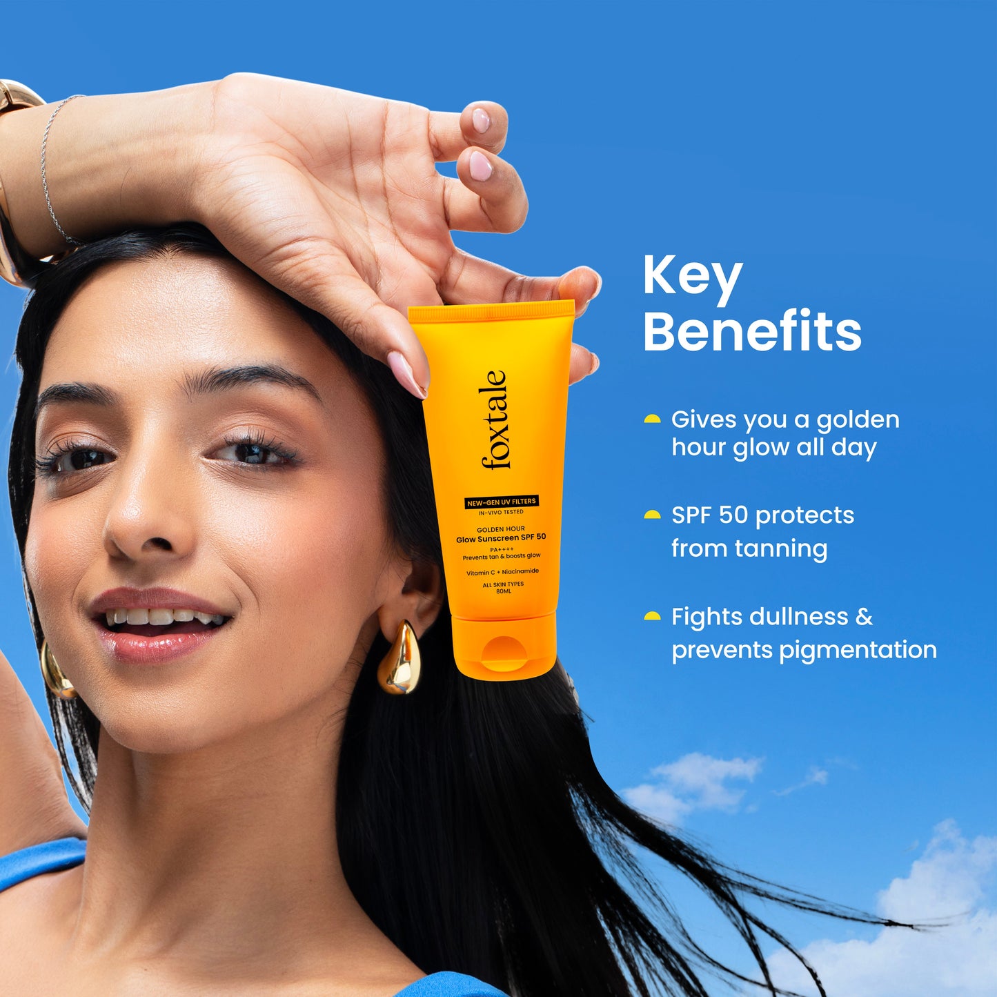 Glow sunscreen SPF 50, In-Vivo Tested with PA++++