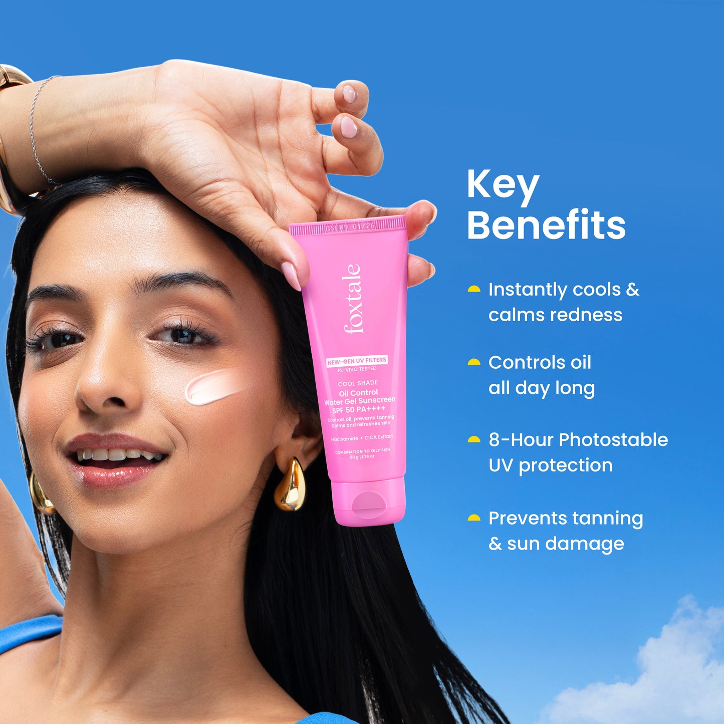 SPF 50 Cooling Gel Sunscreen for Oily & Sensitive Skin | Matte Finish | In-Vivo Tested