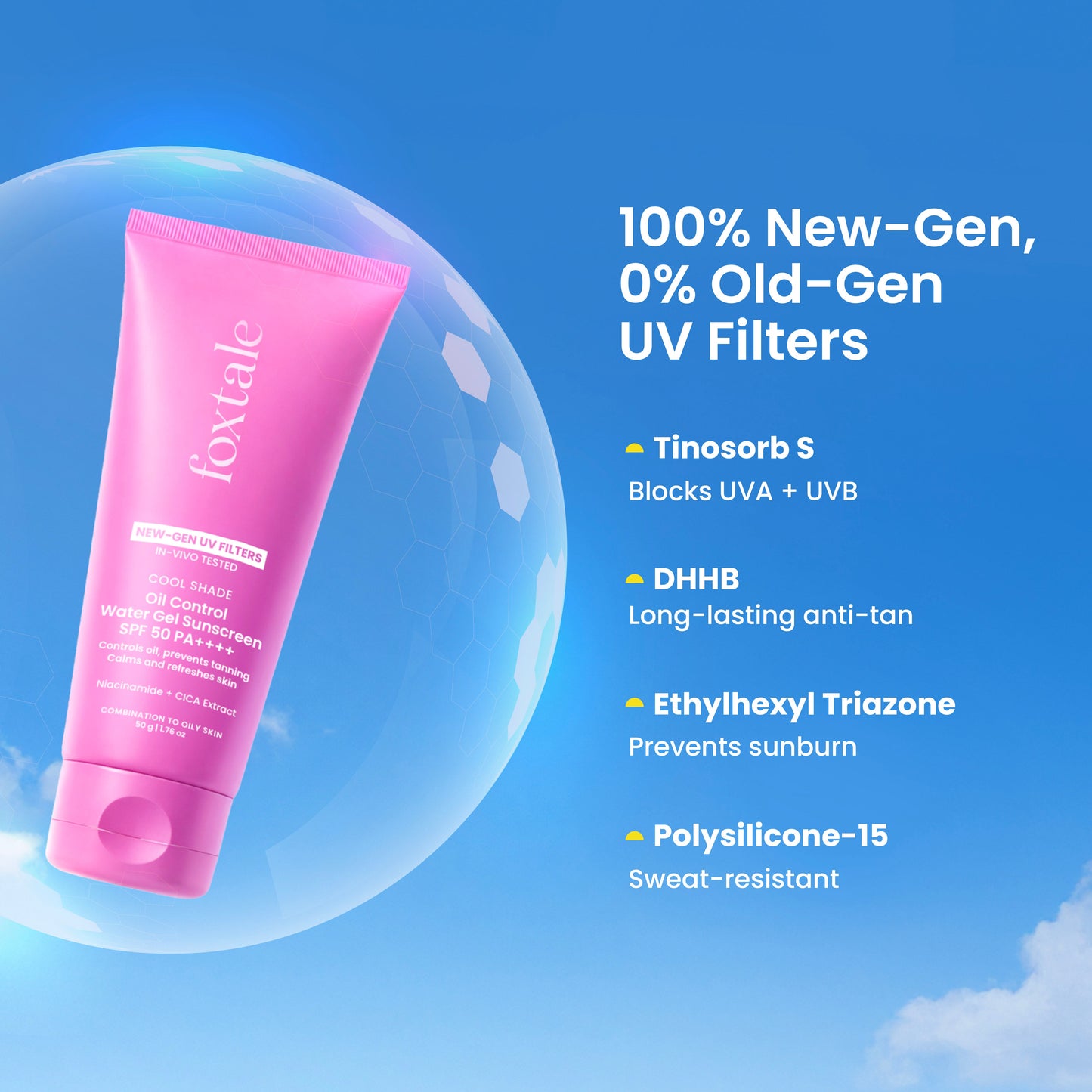 Ice-burst Cooling SPF 50 Matte Gel Sunscreen for Oily skin | In-Vivo Tested
