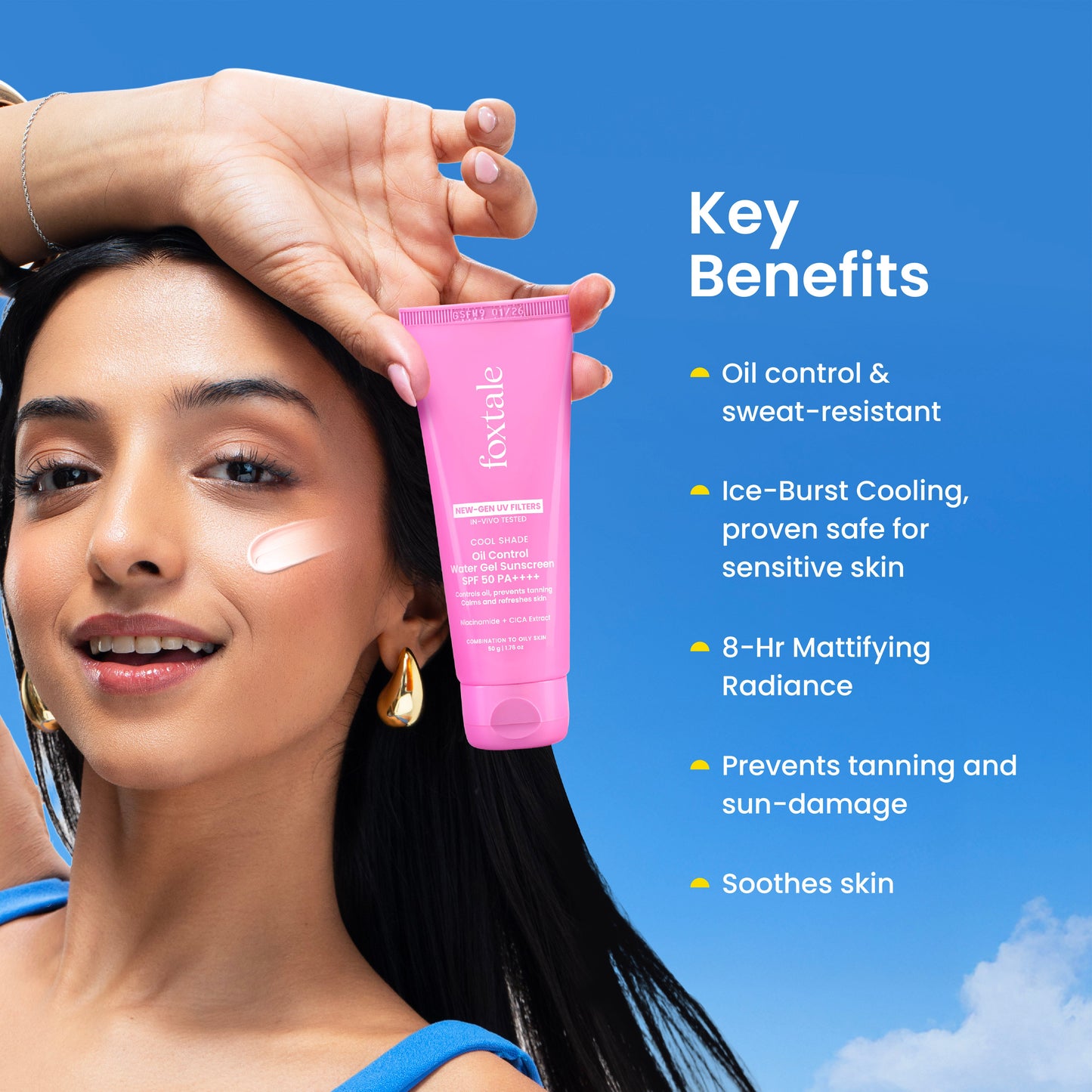 8-Hr Mattifying SPF 50 Gel Sunscreen for Oily skin | In-Vivo Tested
