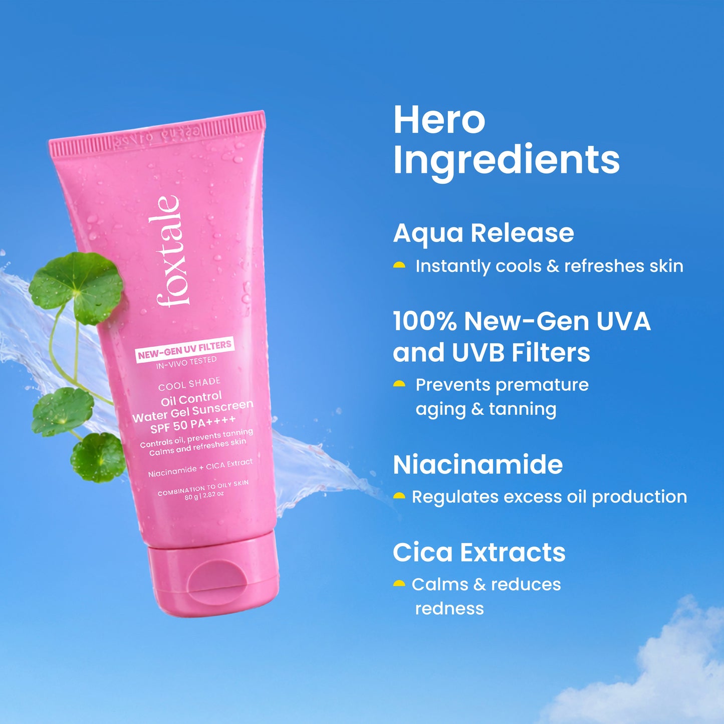 SPF 50 Cooling Gel Sunscreen for Oily & Sensitive Skin | Matte Finish | In-Vivo Tested