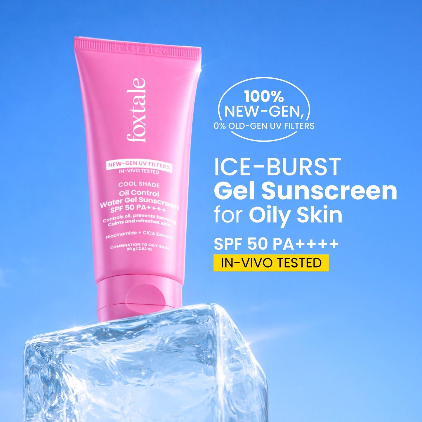 Ice-burst Cooling SPF 50 Matte Gel Sunscreen for Oily skin | In-Vivo Tested