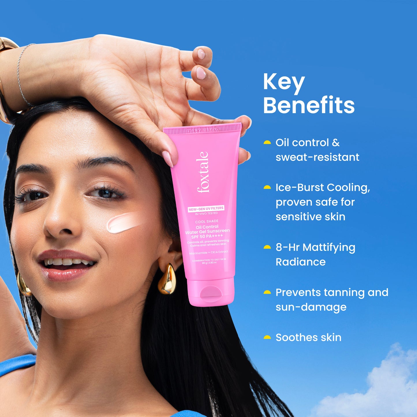 Ice-burst Cooling SPF 50 Matte Gel Sunscreen for Oily skin | In-Vivo Tested