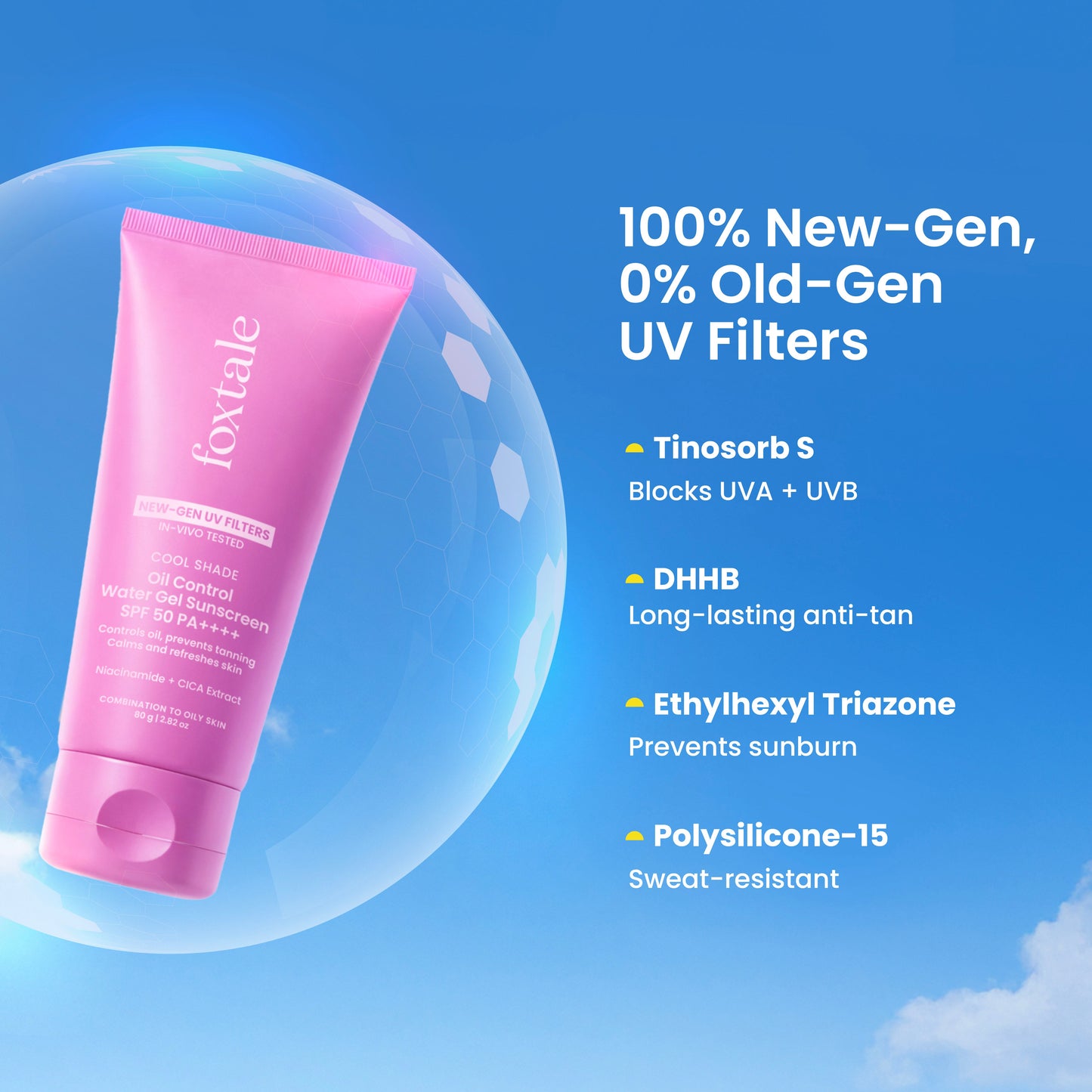 Ice-burst Cooling SPF 50 Matte Gel Sunscreen for Oily skin | In-Vivo Tested
