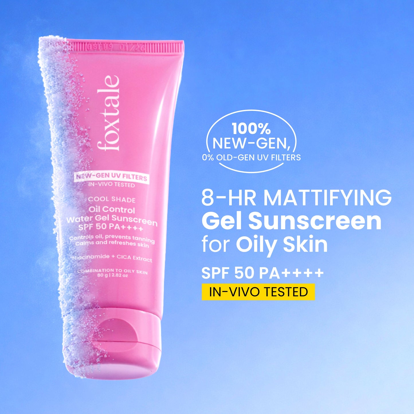 8-Hr Mattifying SPF 50 Gel Sunscreen for Oily skin | In-Vivo Tested