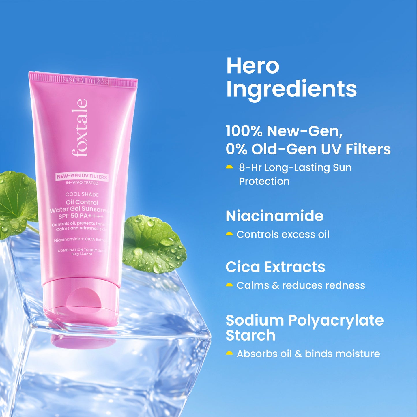 8-Hr Mattifying SPF 50 Gel Sunscreen for Oily skin | In-Vivo Tested